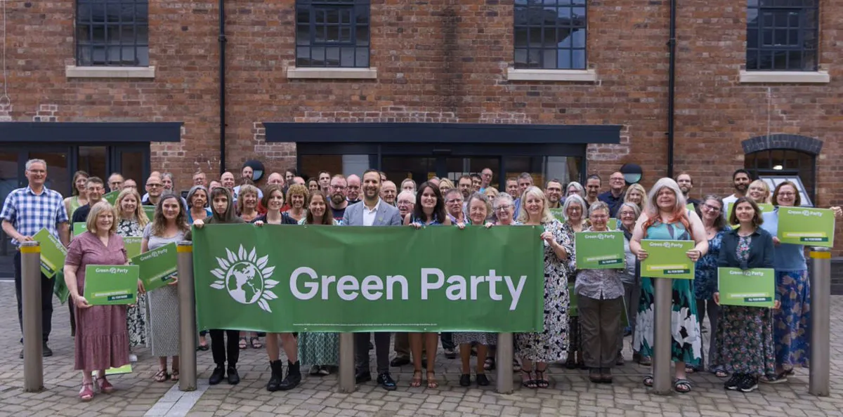 Green Party members with Zack Polanski